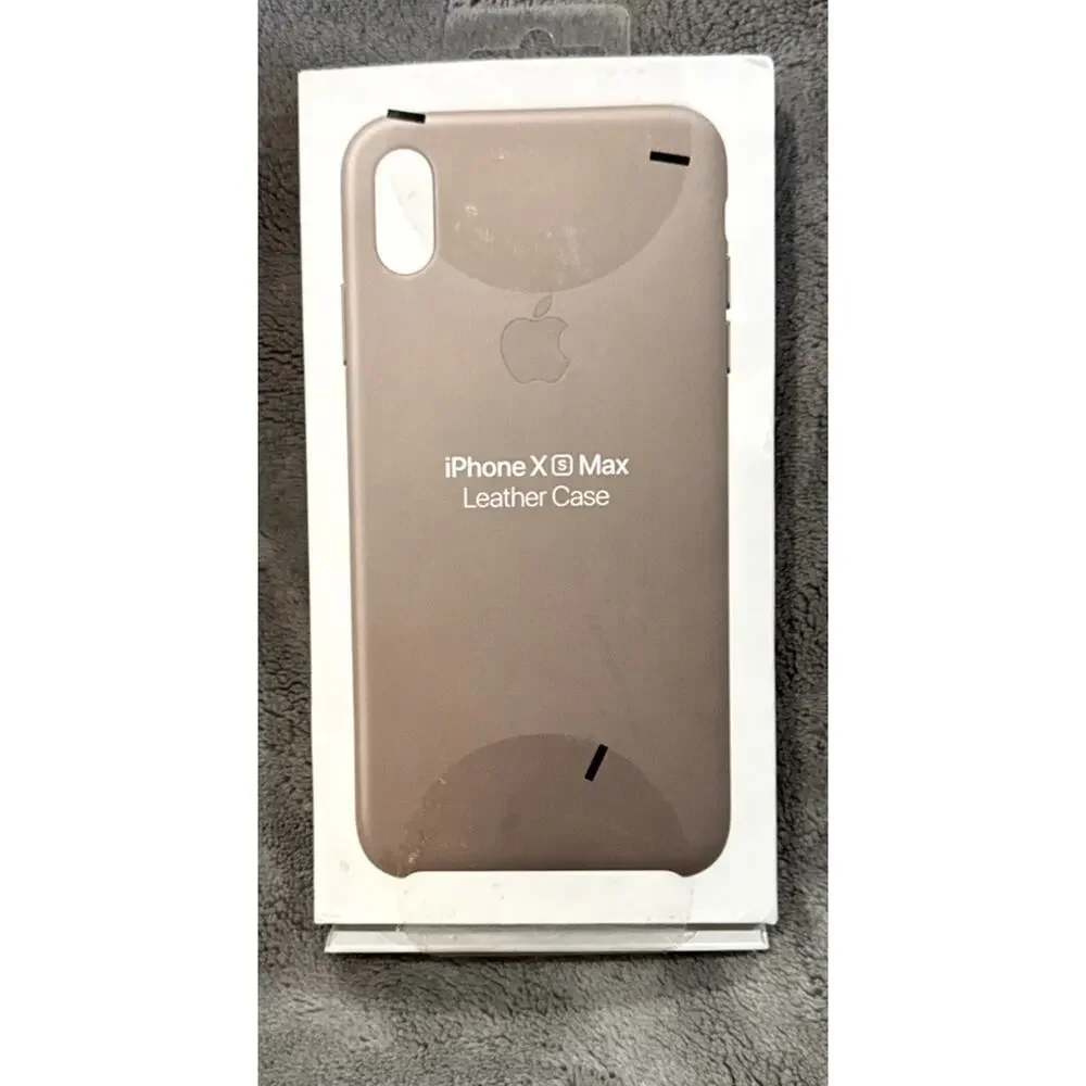 Apple iPhone X‎ Max Leather Case Taupe in color